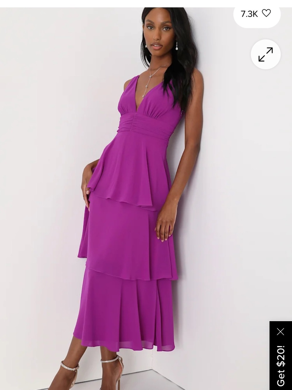 Lulus Celebration Time Purple Sleeveless Tiered Dress